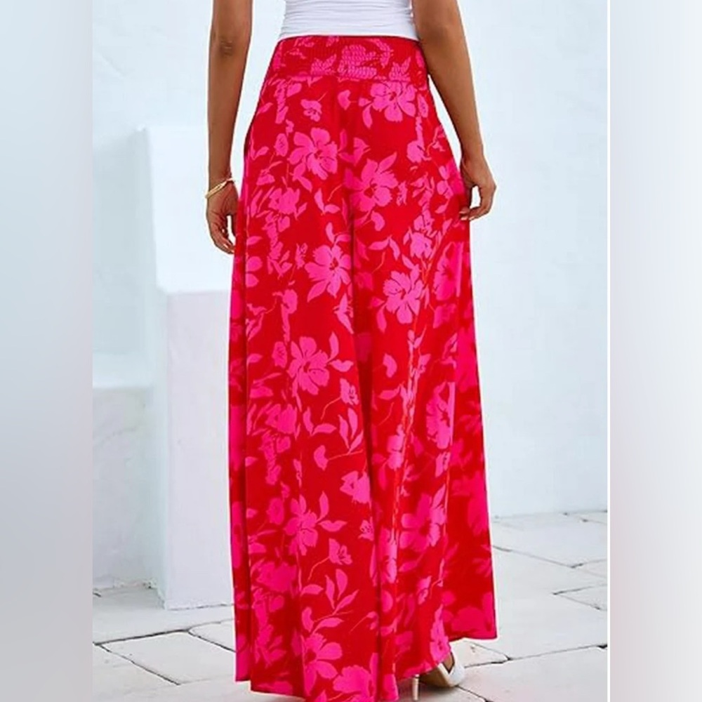 NEW PrettyGarden Wide Leg Palazzo Pants High Waisted Flowy Pockets Size Medium - Picture 1 of 12